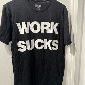 Black Blink 182 Work Sucks T-Shirt